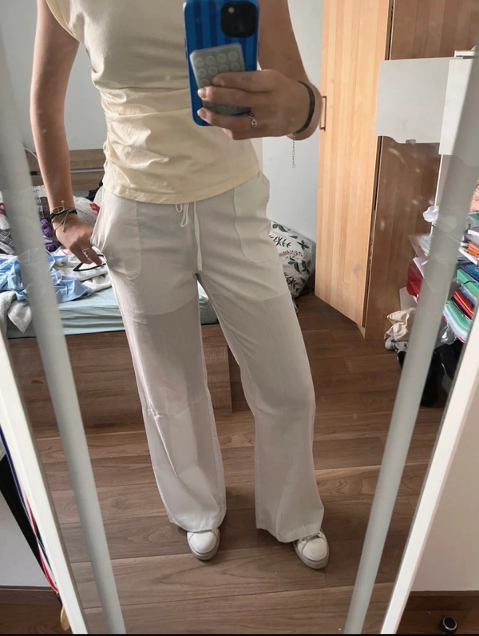 Pantalon en lin blanc
